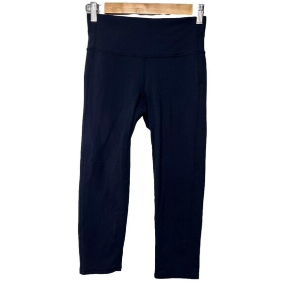 Athleta Womens Size XS Chaturanga Capri Legging Navy Blue Yoga Stretch Workout - Picture 2 of 10